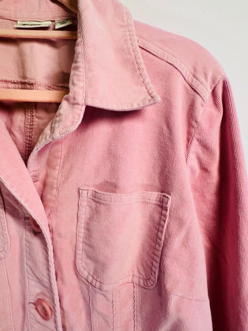 Cato Pink Corduroy Button-Up Jacket With Four Pockets Womens Size L - Picture 4 of 8